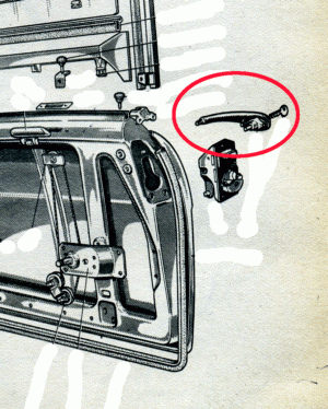 Maniglia porta con serratura a cilindro Fiat 500 Bianchina