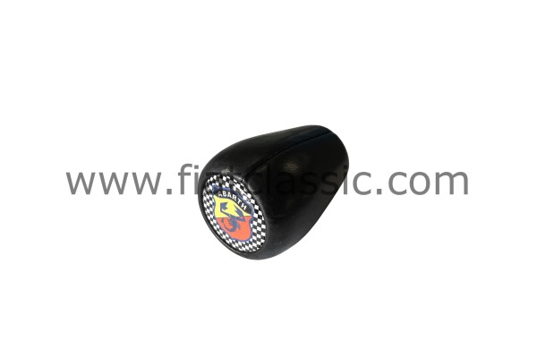 Versnellingspookknop zwart met Abarth logo Fiat 126 - Fiat 500 - Fiat 600