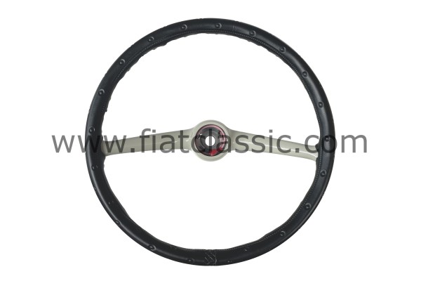 Steering wheel cover imitation leather black Fiat 500