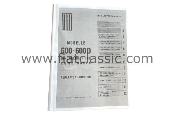 Workshop manual Fiat 600