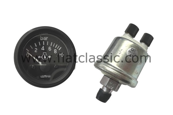 Manomètre de pression d'huile 0-10 bar 52mm Fiat 126 - Fiat 500 - Fiat 600