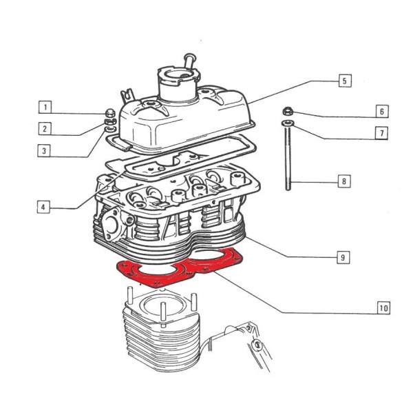 Cilinderkoppakking (2x) 1,6 mm koper (650 cc) Fiat 126 (2e serie)