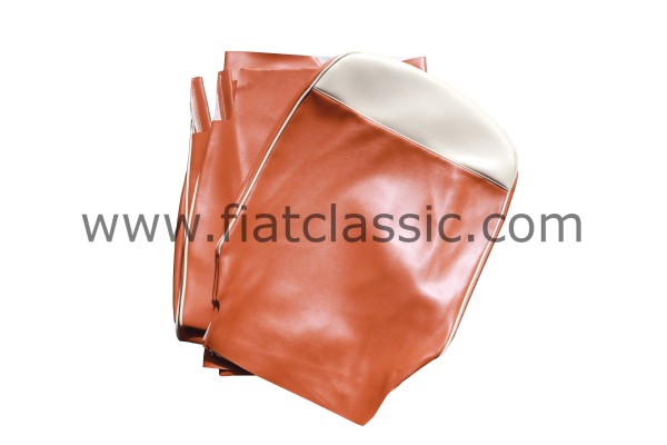 Seat covers ochre/white front and rear Fiat 500 F/L