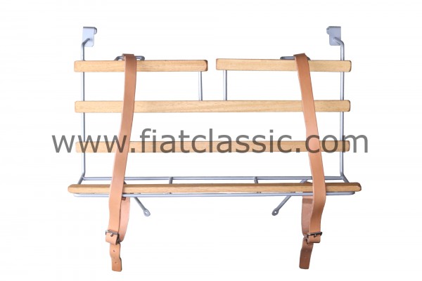 Luggage Carrier Wood Slats Silver Powder Coated Fiat 500