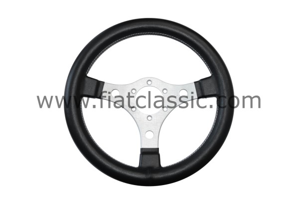 Sport steering wheel black leather 320 mm Fiat 126 - Fiat 500 - Fiat 600