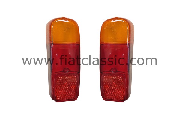 Pair of tail light lenses with reflector Fiat 500 N/D - Fiat 600