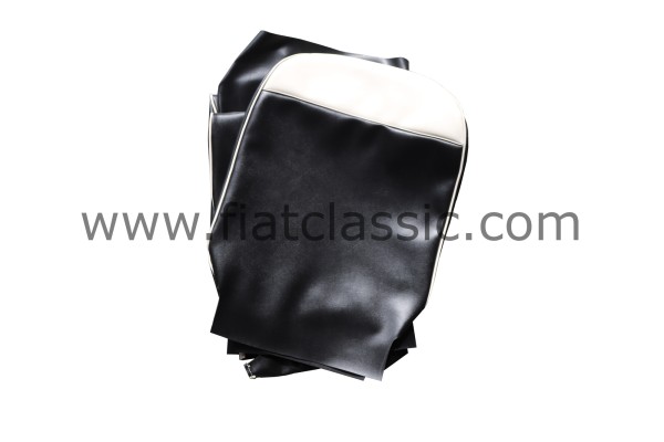 Seat covers black/white front and rear Fiat 500 F/L