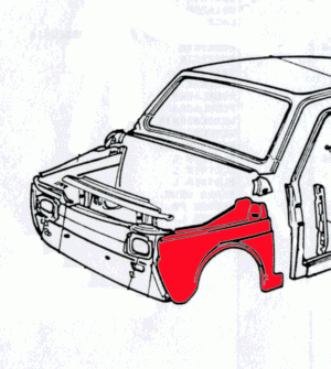 Aile avant gauche de la Fiat 126 1986 (2ème série)