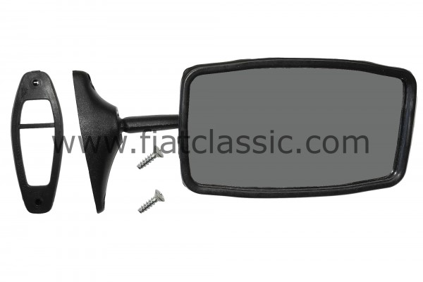 Miroir noir droit/droit 75 mm Fiat 126 - Fiat 500 - Fiat 600