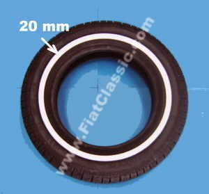 White wall tyres 125/12 approx. 20 mm Fiat 126 - Fiat 500 - Fiat 600