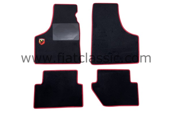 Doormats (Set) ABARTH black/red Fiat 126 - Fiat 500 - Fiat 600