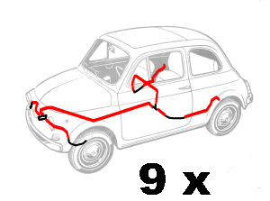 Bremsschlauch hinten, kurzer Nippel (Gewinde M10 x 1,25) Fiat 500