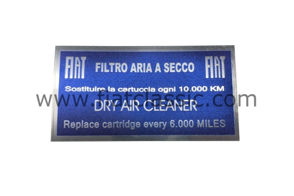 Sticker air filter housing Fiat 500 - Fiat 126 - Fiat 600