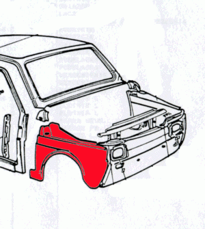 Aile avant droite à partir de 1986 Fiat 126 (2ème série)