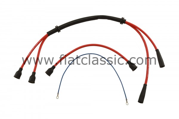 Ignition cable set red Fiat 126 - Fiat 500
