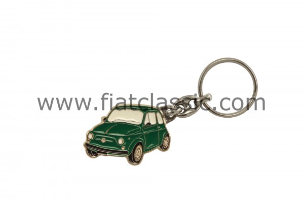 Schlüsselanhänger Fiat 500 Silhouette grün 41x29mm