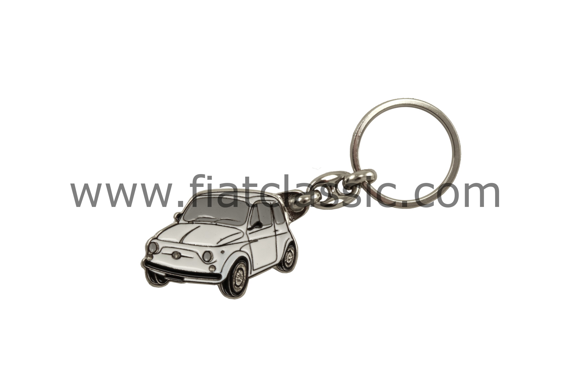 Schlüsselanhänger Fiat 500 silber, 1:87 - Ersatzteile Fiat 500