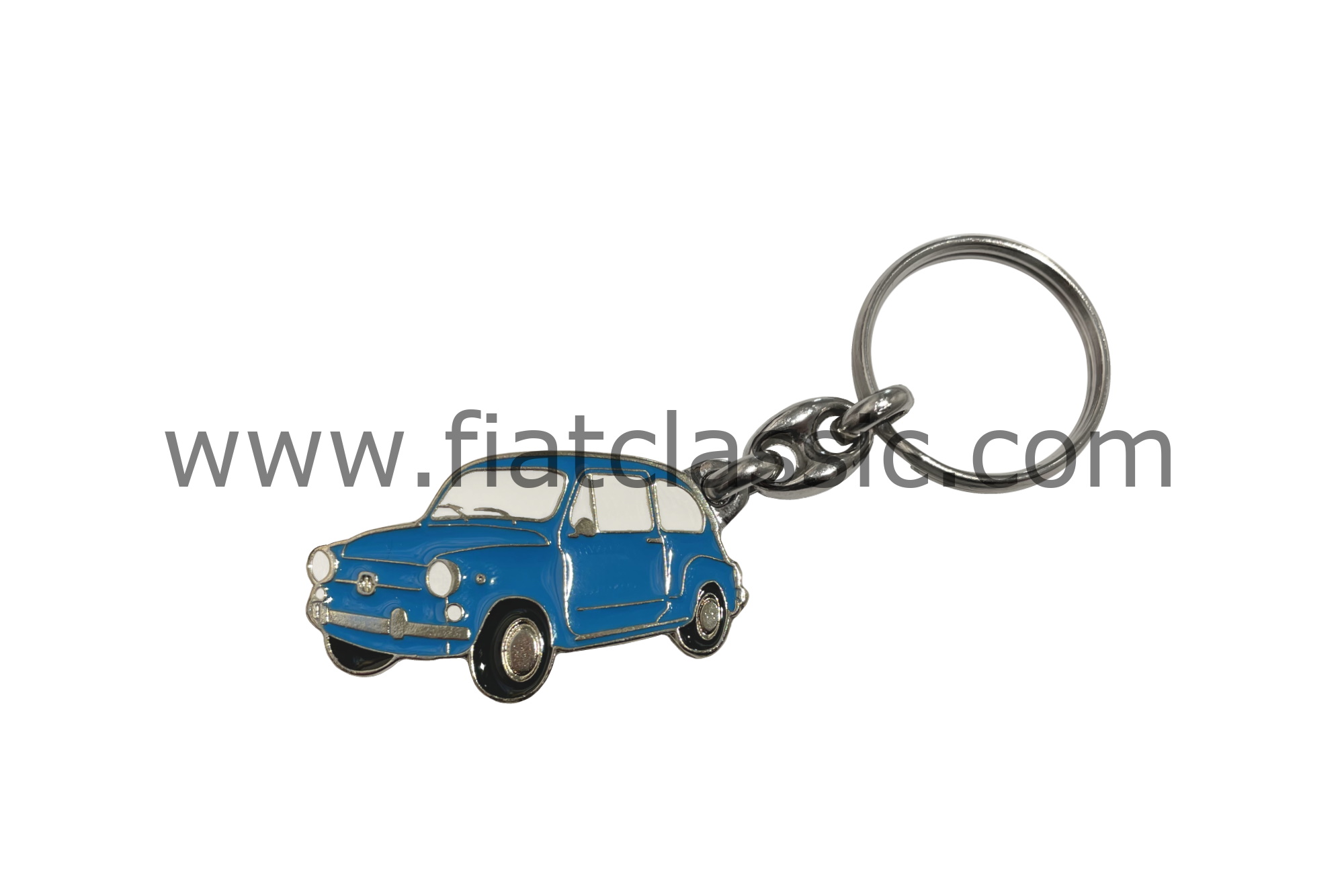 Portachiavi Fiat 600 Silhouette blu