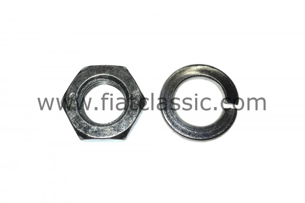 Nut & washer for steering gear shaft Fiat 126 - Fiat 500 - Fiat 600