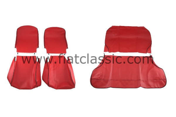 Seat covers imitation leather red/black or ochre Fiat 500 Giardiniera
