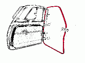 Riproduzione gomma porta per una porta Fiat 500 N/D/Giardiniera