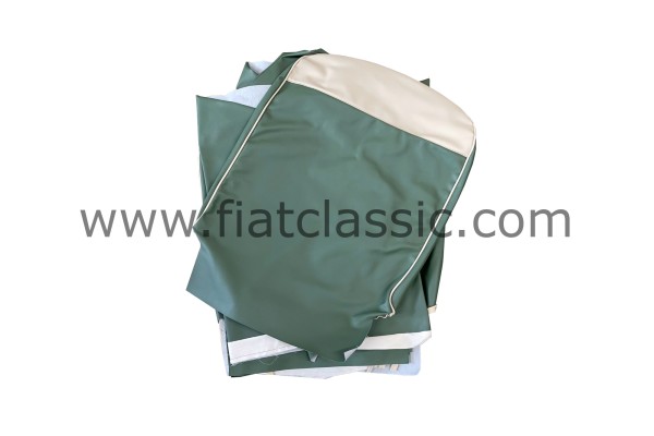 Seat covers green/white front and rear - Top Quality Fiat 500 F/L